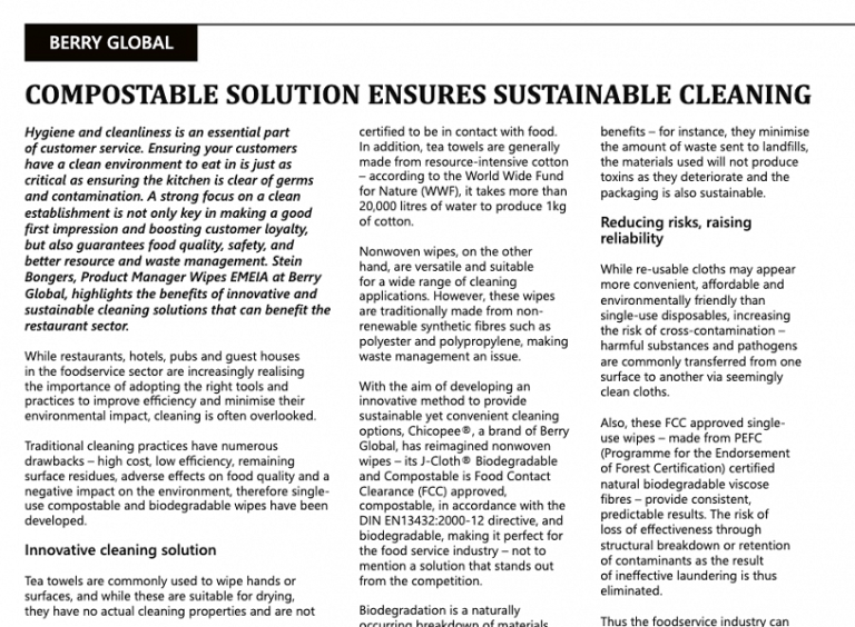 Compostable Solution Ensures Sustainable Cleaning