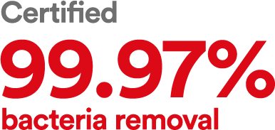 99.97% baterica removal certified